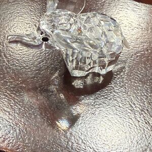 Swarovski Crystal Elephant Figurine - Clear and Black
